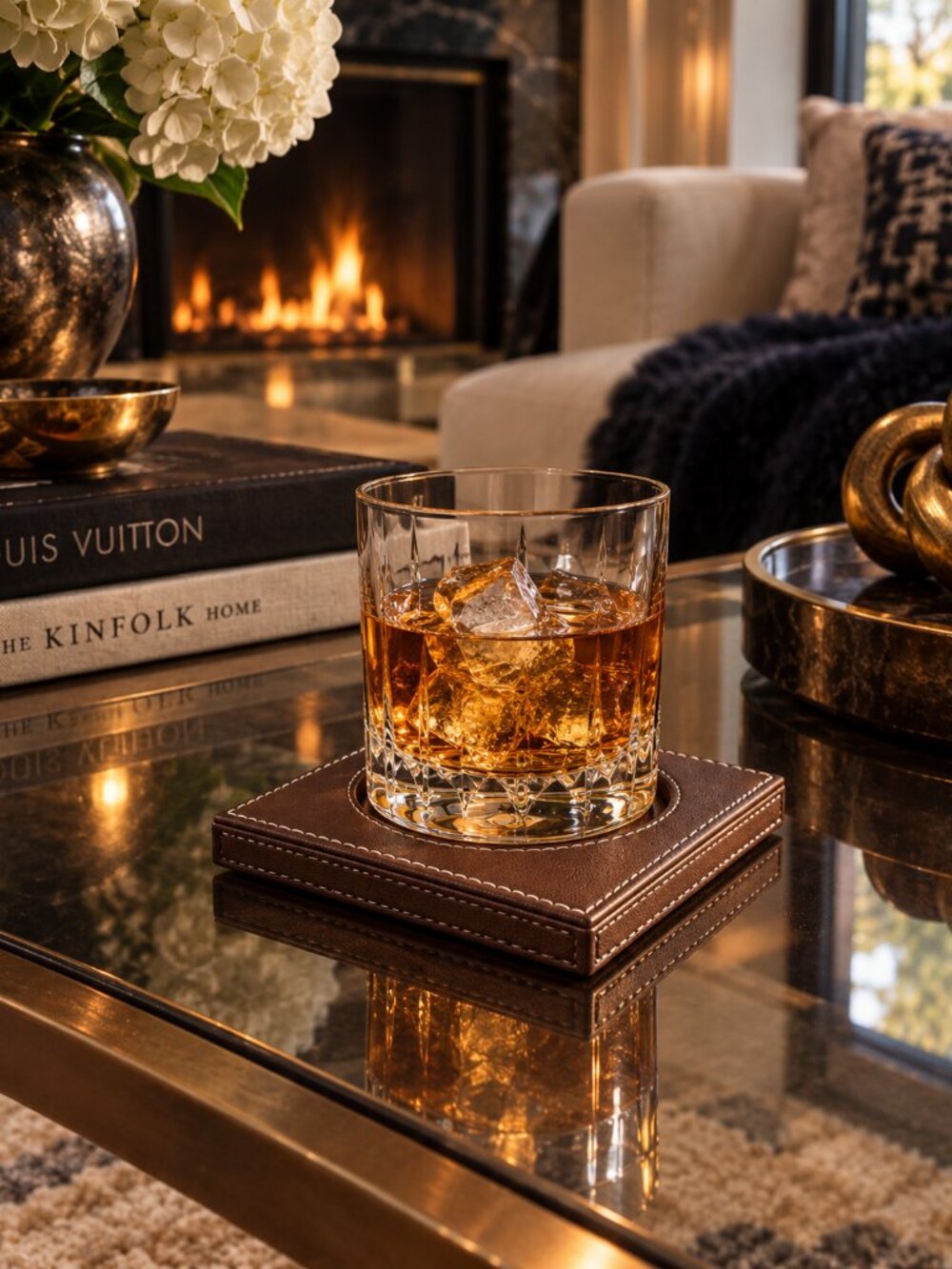 🔥Rare Henri Bendel Brown Leather Candle Holder & Luxury Desk Coaster Base🔥 - Picture 9 of 13